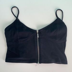 PACSUN black zipper crop top
